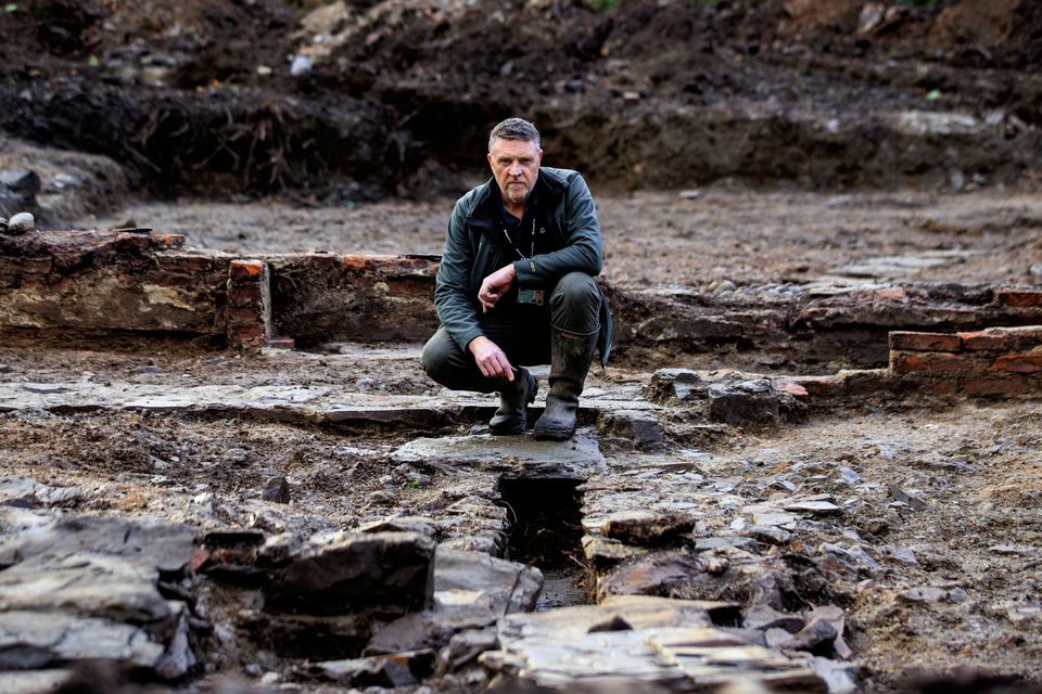 Malachy Conway of the National Trust at the site of a complex of buildings dating back to the late 17th century/early 18th century that was discovered at Castle Ward in Co Down. Photo: Liam McBurney/PA Wire