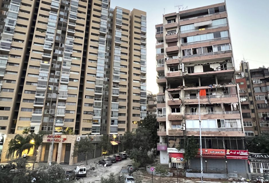 Damaged apartments in Beirut (Hussein Malla/AP)