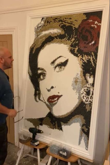 Mr Timby’s Amy Winehouse artwork (Darren Timby/PA)