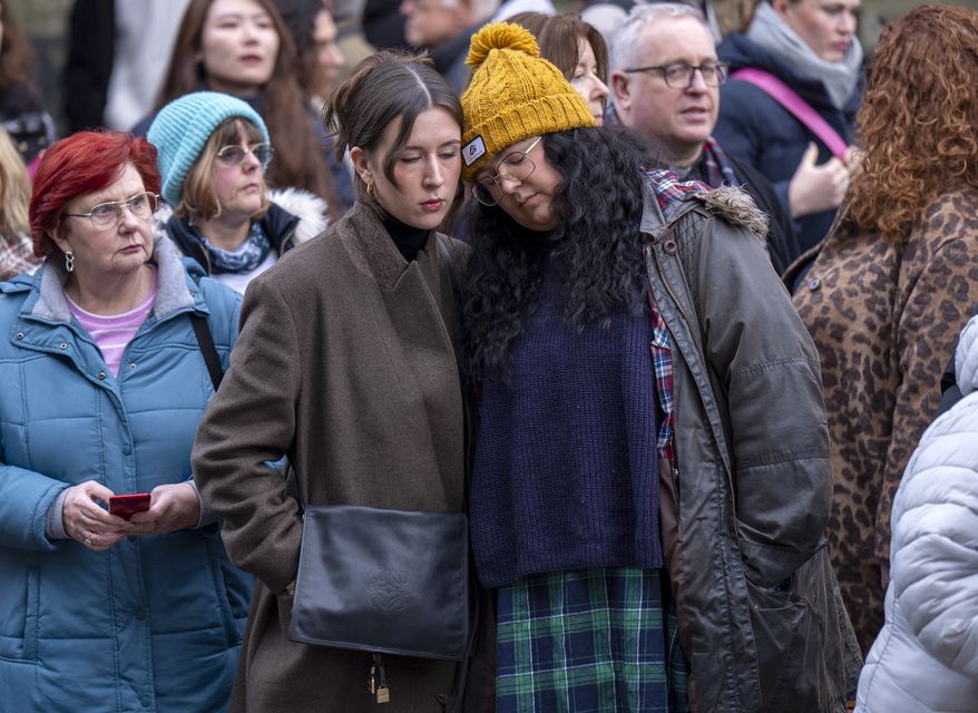 Among those on the Royal Mile were Godley’s daughter Ashley Storrie (Jane Barlow/PA)