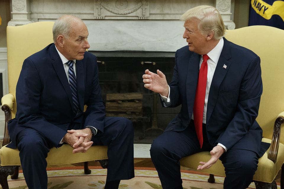 Donald Trump with John Kelly in 2017 (Evan Vucci/AP)