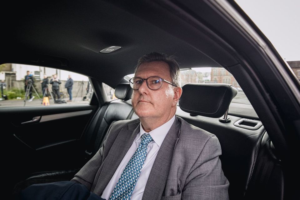 Jeffrey Donaldson outside Newry courthouse. Pic: Kevin Scott/Belfast Telegraph