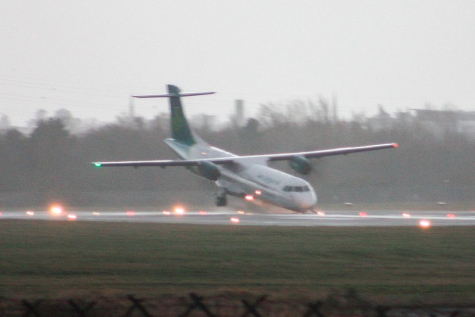 The moment the plane crash landed at Belfast City Airport Pic Michail Savekin