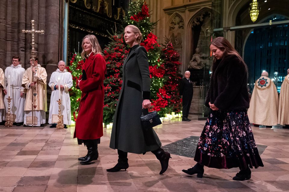 Lady Gabriella Windsor, centre, the daughter of Prince and Princess Michael of Kent, helped to plan the service with Kate (Aaron Chown/PA)