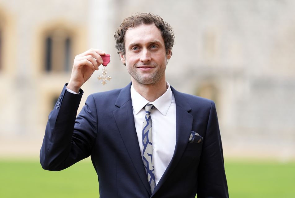 Paralympian David Ellis following an investiture ceremony at Windsor Castle (Andrew Matthews/PA)