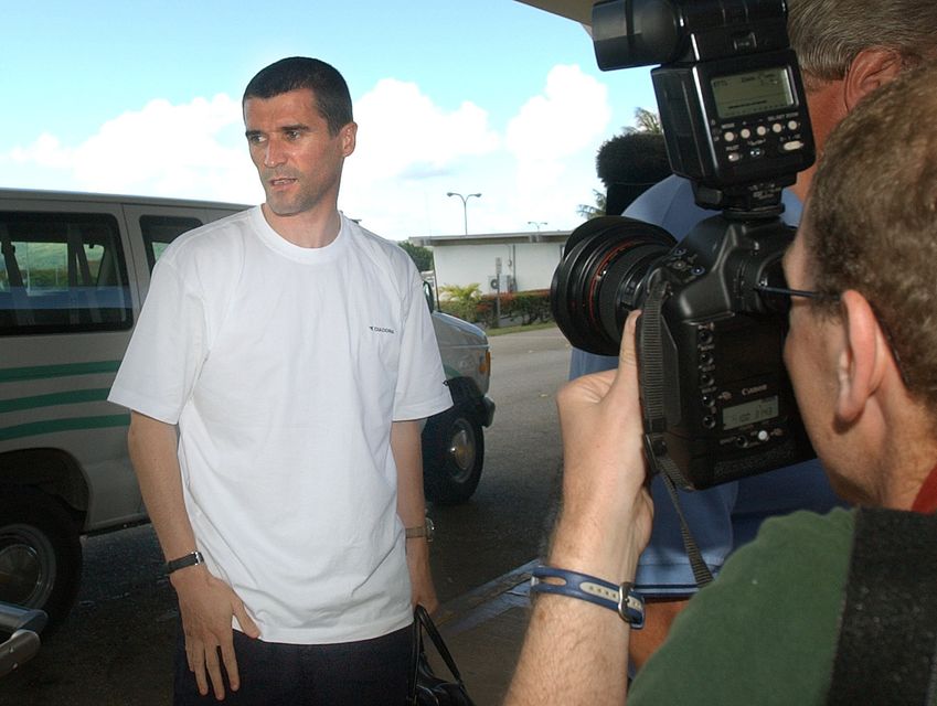 Republic of Ireland captain Roy Keane arrives at Saipan airport, after manager Mick McCarthy’s shock decision to dismiss him from the World Cup squad. (Kirsty Wigglesworth/PA)