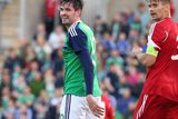 thumbnail: Pacemaker Belfast 27-5-16
Northern Ireland v Belarus - International Friendly
Northern Ireland's Kyle Lafferty and Belarus Alyaksandr Martynovich (Captain) during tonight's game at Windsor Park, Belfast.  Photo by David Maginnis/Pacemaker Press