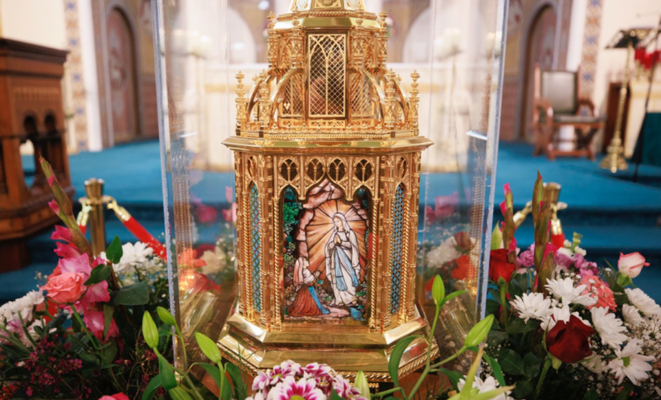 The relics are on tour from Lourdes in France (Liam McBurney/PA)