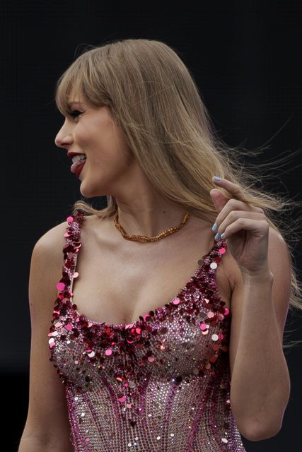 Taylor Swift performing on stage at the Aviva Stadium in Dublin during her Eras Tour (Liam McBurney/PA)