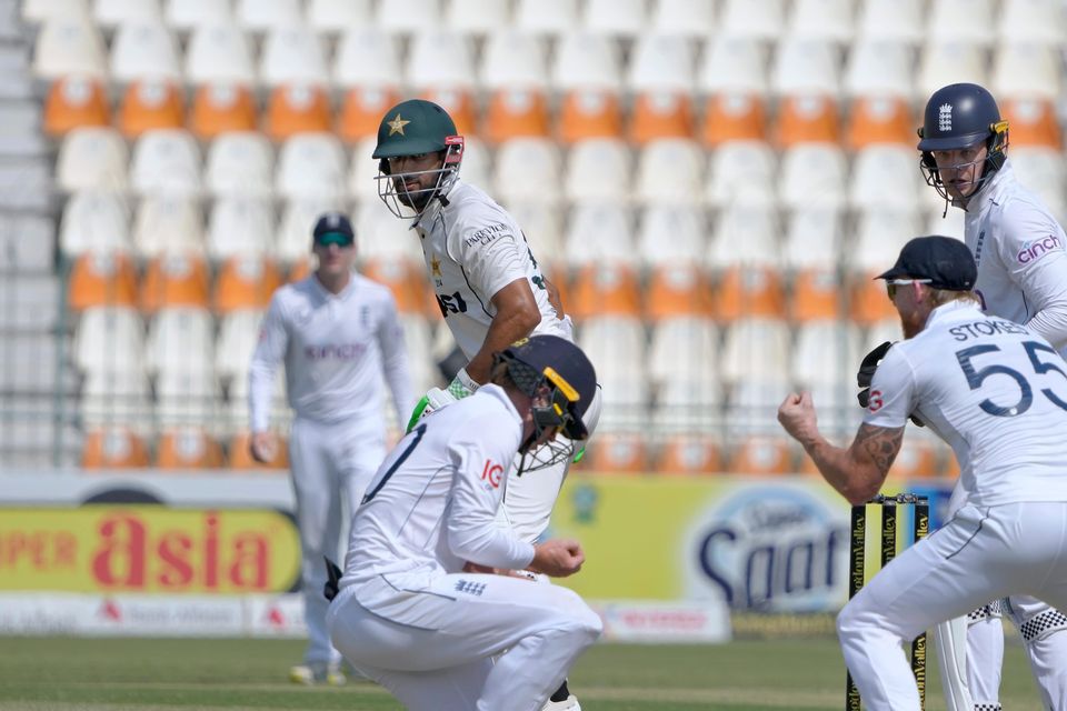 Ollie Pope claimed tow catches (K.M. Chaudary/AP)