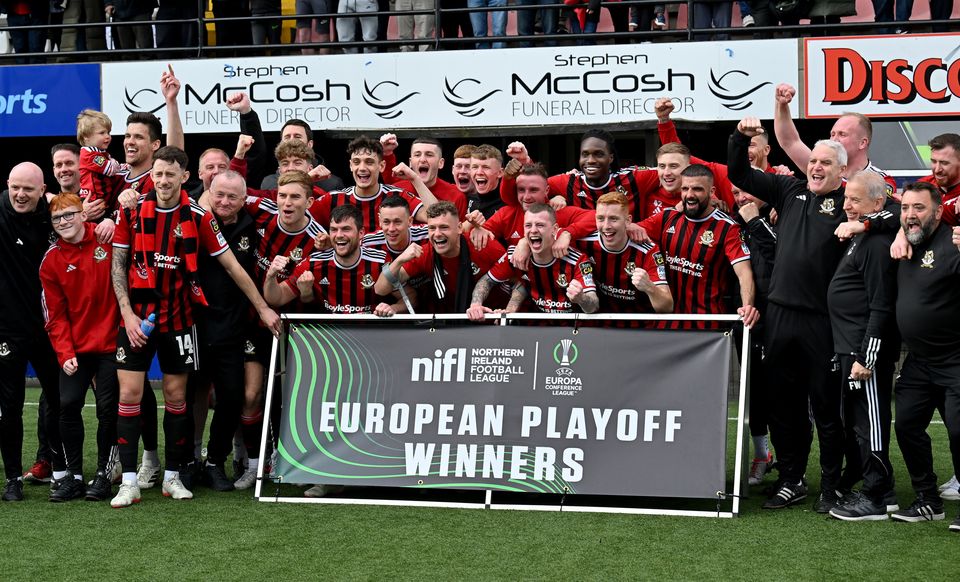 The Crusaders players celebrate a spot in European competition