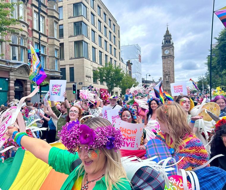 People taking part in Belfast Pride Parade (PA)