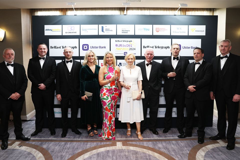 Staff from Cleary Contracting Ltd attending the Belfast Telegraph Business Awards 2024 at the Crowne Plaza, Tuesday, May 2, 2024.  Picture by Peter Morrison