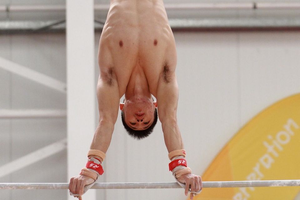 Zhang Chenglong pictured at the Chinese Olympic training camp in Salto Gymnastics Club, Lisburn. The mens and ladies team will base themselves in Lisburn before they move to London to compete in the 2012 Olympic Games.