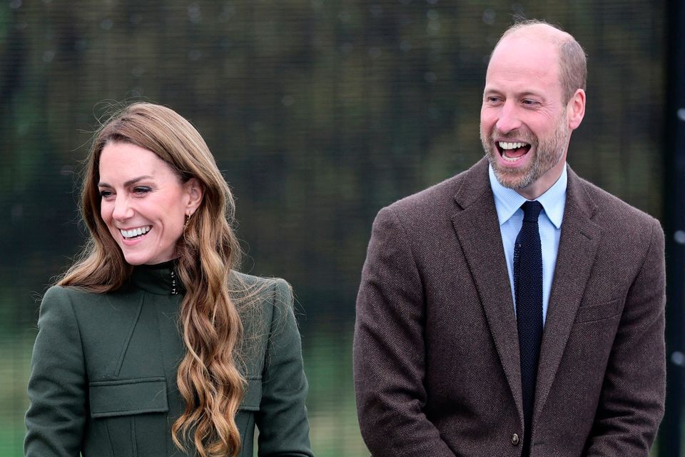 The Prince and Princess of Wales observe a training scenario during a visit to the Northern Ireland Fire and Rescue Service Learning and Development College near Cookstown, Co Tyrone. Photo: Chris Jackson/PA Wire