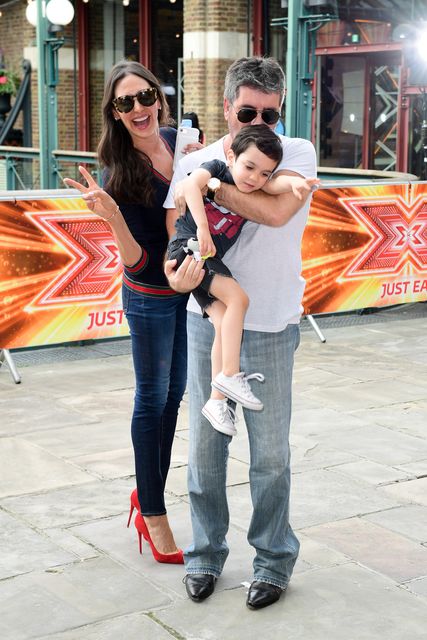 Simon Cowell with Lauren Silverman and son Eric Cowell in 2017 (Ian West/PA)
