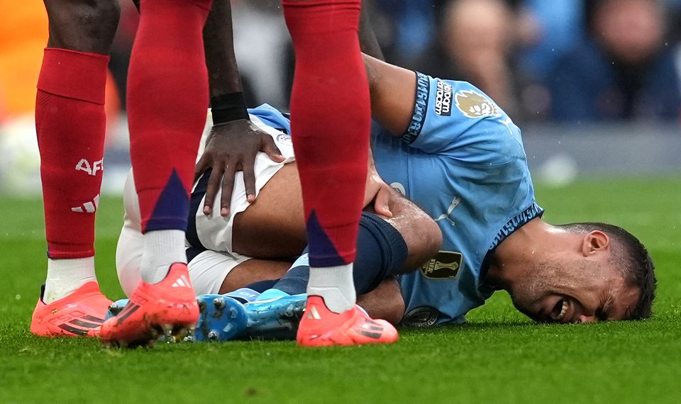 Rodri suffered a serious knee injury in September (Martin Rickett/PA)