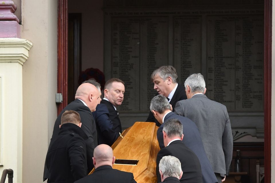 Funeral of Glen Barr
Derry no1-27/10/2017-Trevor McBride picture©
funeral of Glen Barr,former UDA loyalist leader chief executive of the International School for Peace Studies,funeral service at Ebrington Presbyterian Church in Derry(Friday)