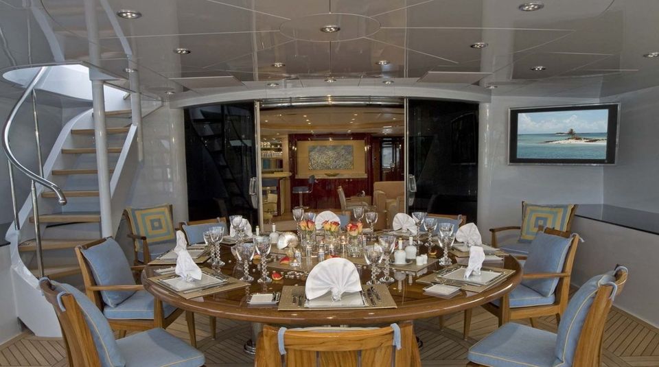 Inside the £25m yacht owned by Texas millionaire James Dicke (Credit: YachtCharterFleet)