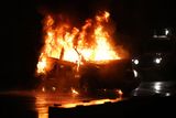 thumbnail: A car burns in the Castlereagh Street of east Belfast
