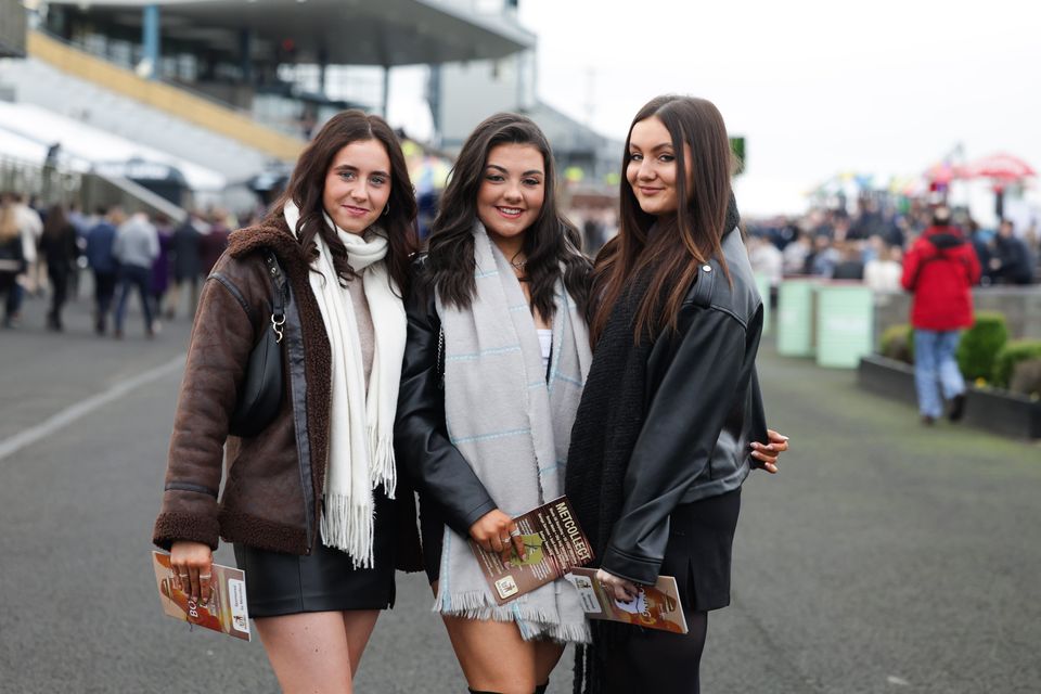 Ellie Brown, Robyn Minnie and Evie Russell  pictured at Down Royal. Photo by Kelvin Boyes / Press Eye.