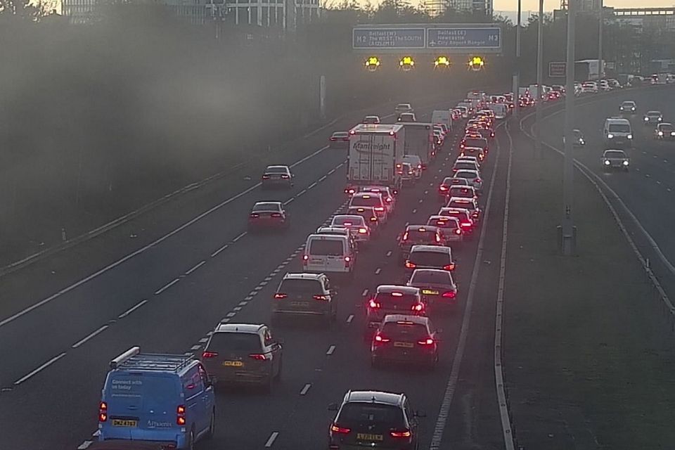 Tailbacks on the M2 due to a crash on the Sydenham bypass