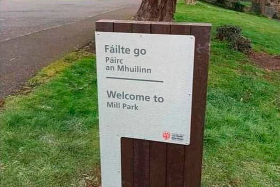The sign had been installed at Mill Park, Tobermore