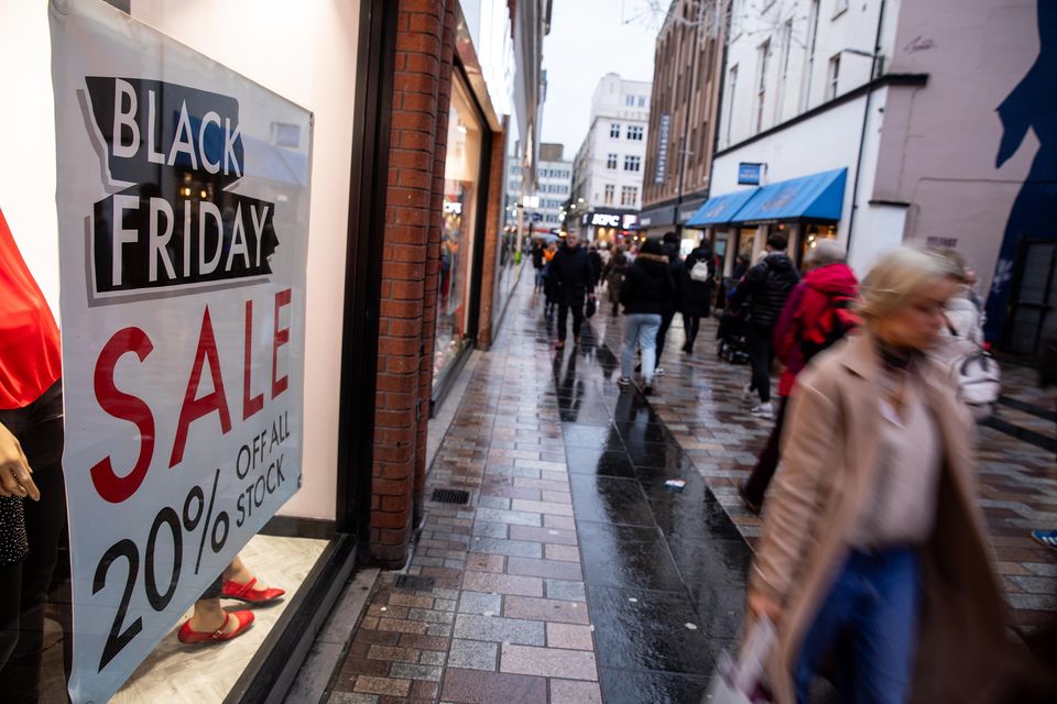 Shoppers in Belfast on Black Friday, November 29 2024. But a disappointing performance was to follow in December for the city's shops, a report has said