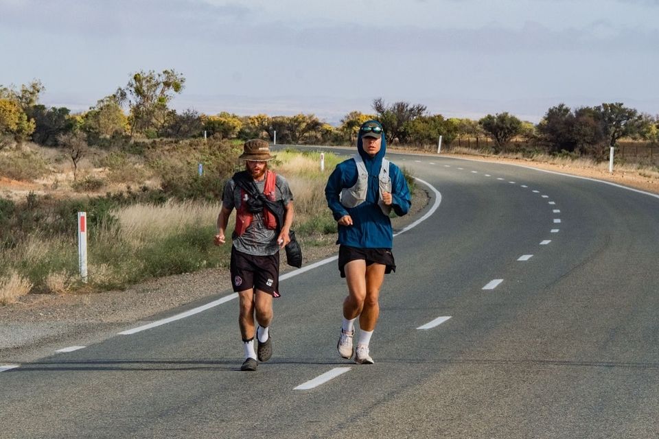 Jack Pitcher and Joshua Smith at the start of the challenge (Alaric Storer/PA)