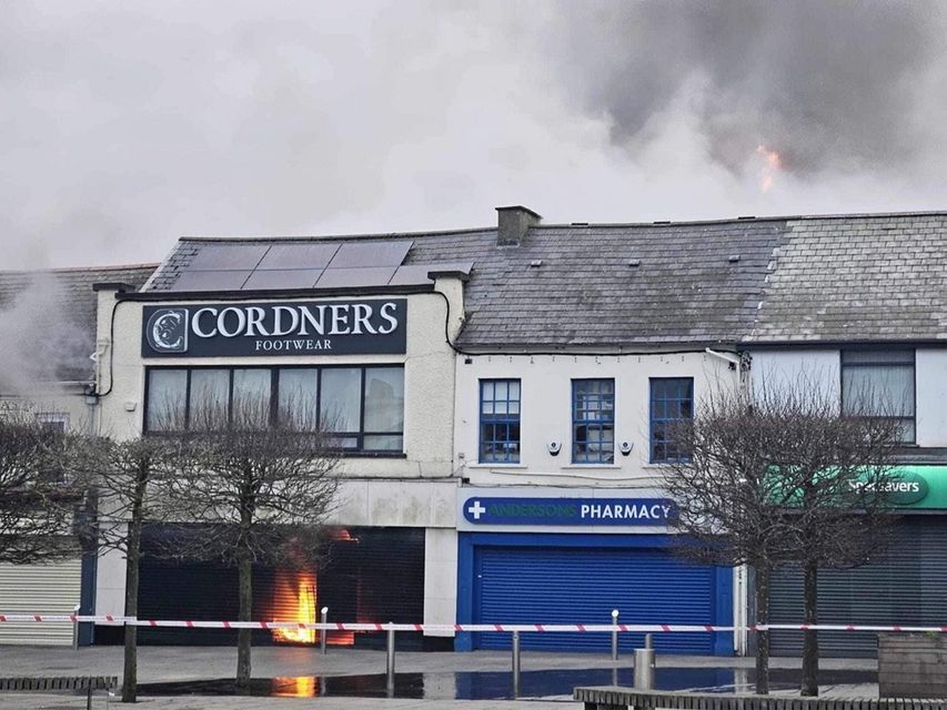 The blaze has broken out in Cordners shoe shop, Newtownards