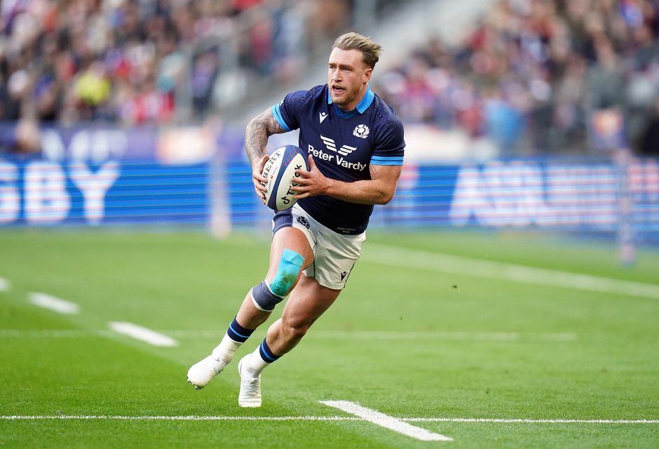 Stuart Hogg playing for Scotland during a Six Nations match in February 2023 (PA)