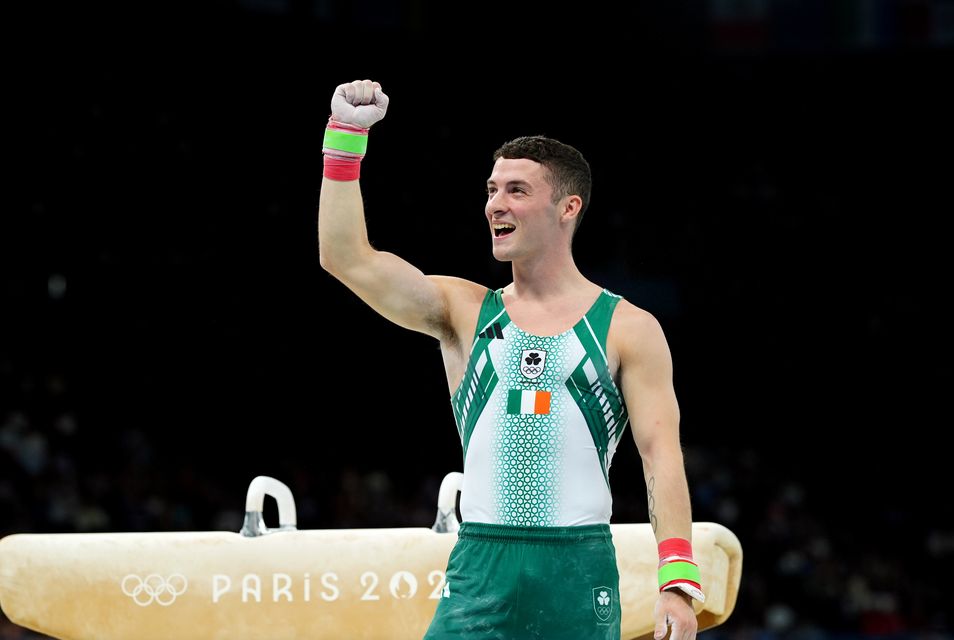 Rhys McClenaghan after his routine on the pommel horse (Peter Byrne/PA)