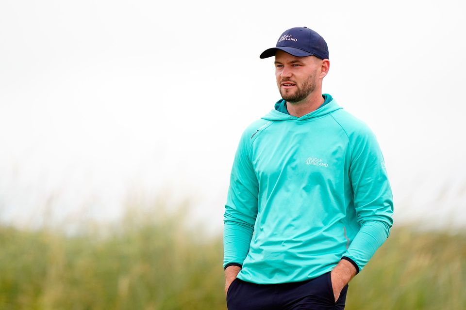 Liam Nolan on the first fairway at Troon