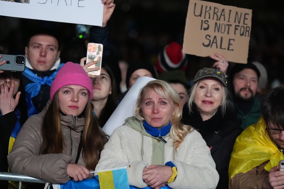 People gathered in Trafalgar Square (Aaron Chown/PA)