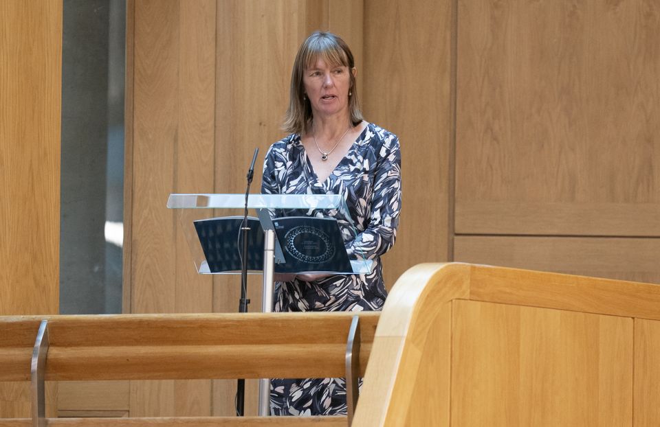 Scotland’s Makar Kathleen Jamie reads her poem The Morrow-Bird in Holyrood in 2021 (Jane Barlow/PA)