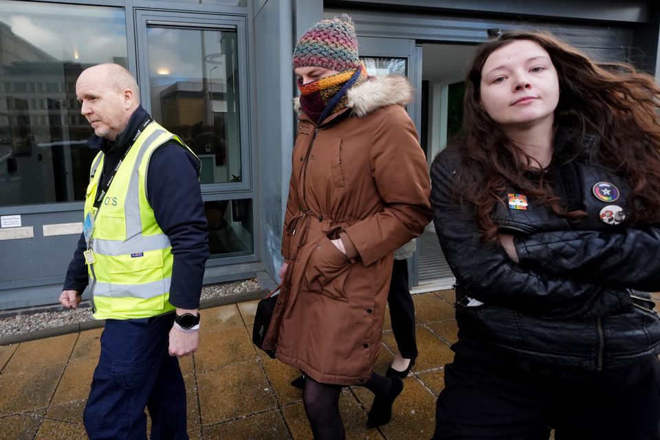 Dr Beth Upton, centre, was appearing at an employment tribunal in Dundee (Andrew Milligan/PA)