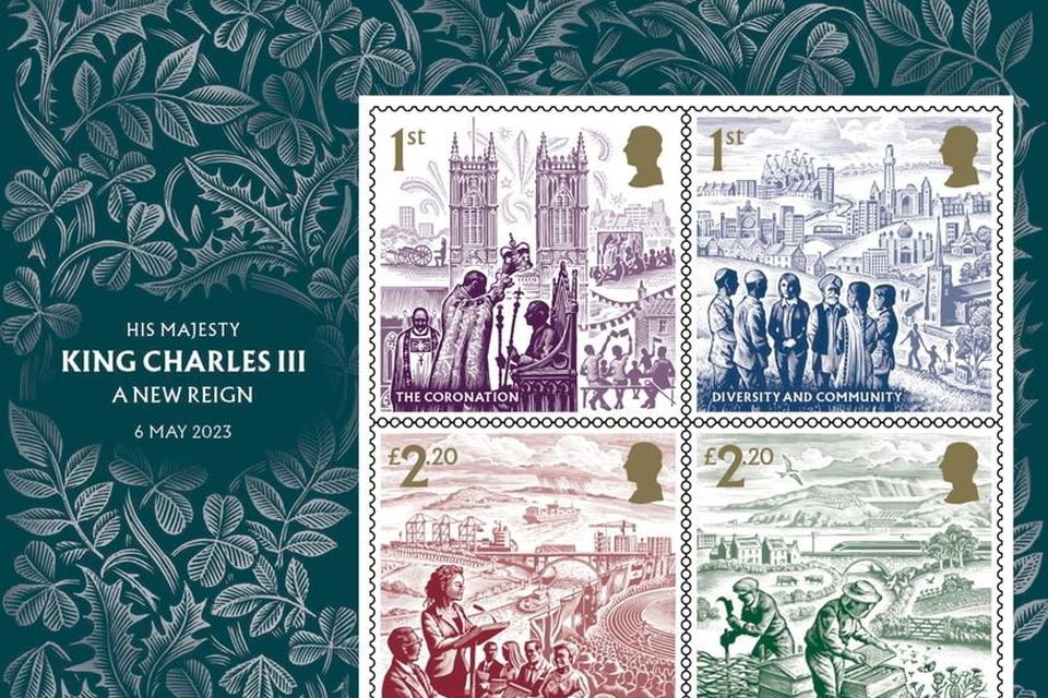 The miniature sheet for the four new stamps (Royal Mail/PA) — © Royal Mail