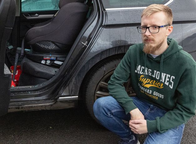 Cullybackey father speaks out after brick through car window showers toddler’s seat in glass: ‘He could have been badly injured or worse’