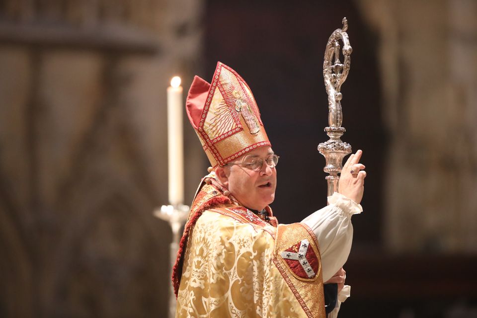 Stephen Cottrell gives a blessing during his enthronement as the 98th Archbishop of York (PA)