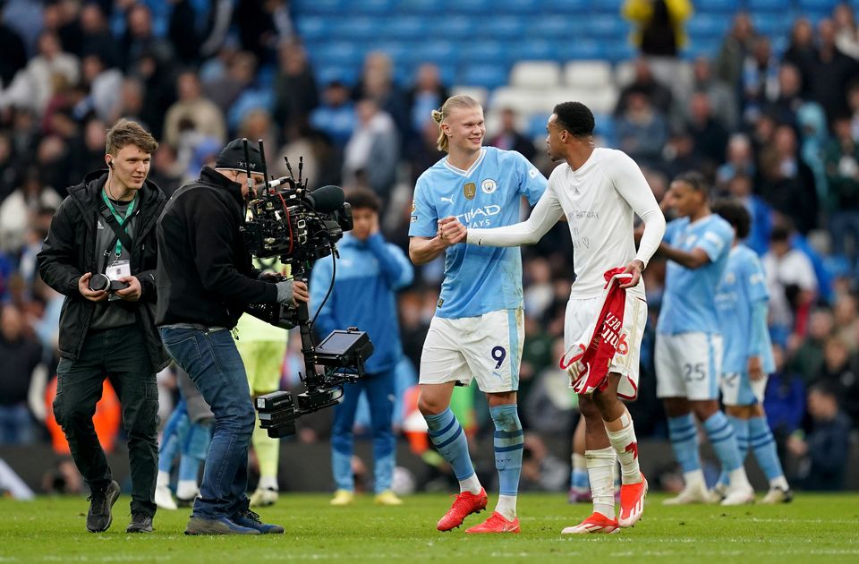 Haaland and Gabriel had a long-running battle (Martin Rickett/PA)