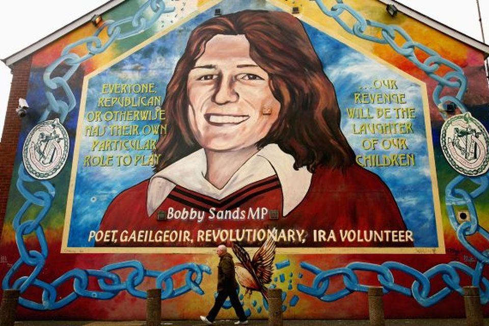 The Bobby Sands mural, in the Falls Road area of Belfast