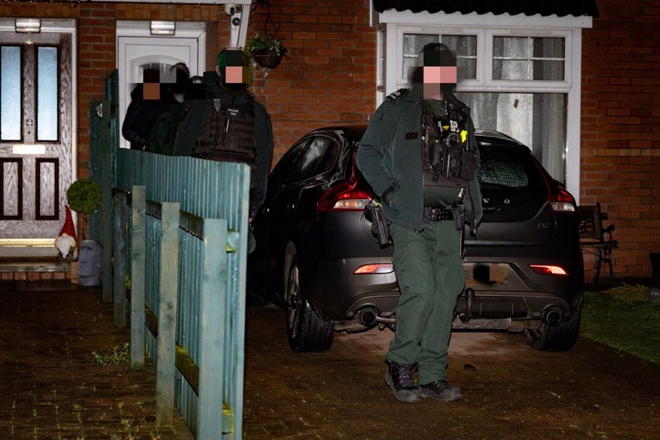 Police at the scene in Lurgan (Pic: Kevin Scott for Belfast Telegraph)