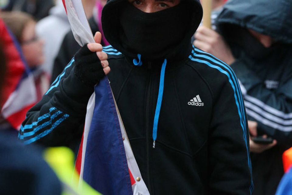 Loyalist flag protest at Belfast City Hall