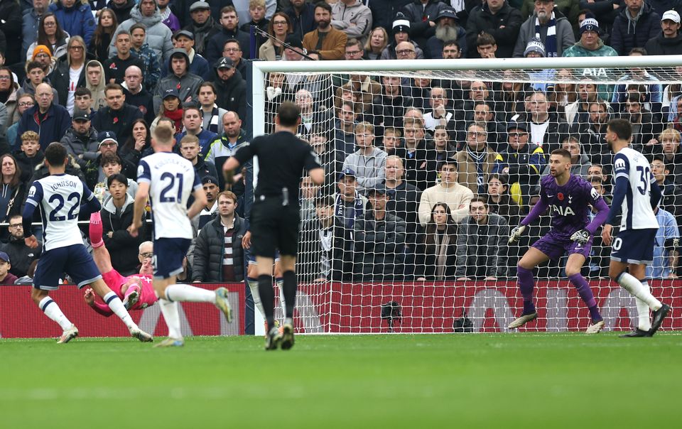 Sammie Szmodics opens the scoring with an acrobatic effort (Steven Paston/PA)