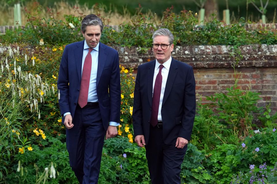 Prime Minister Sir Keir Starmer with Taoiseach Simon Harris during his visit to Chequers (Carl Court/PA)