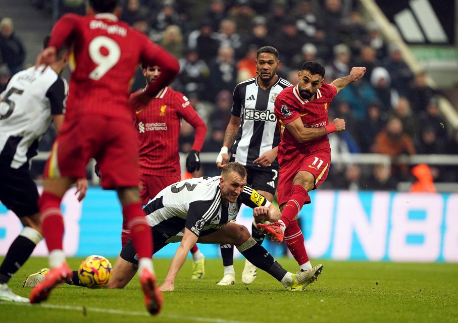 Mohamed Salah thought he had scored a winner (Owen Humphreys/PA)