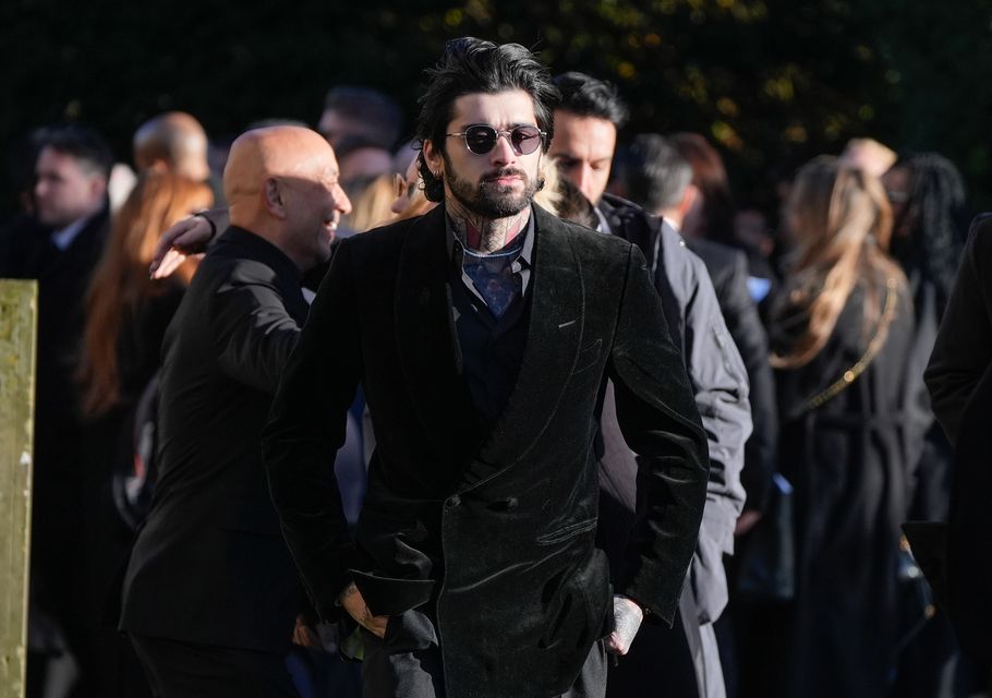 Zayn Malik at the funeral service for One Direction singer Liam Payne (Andrew Matthews/PA)