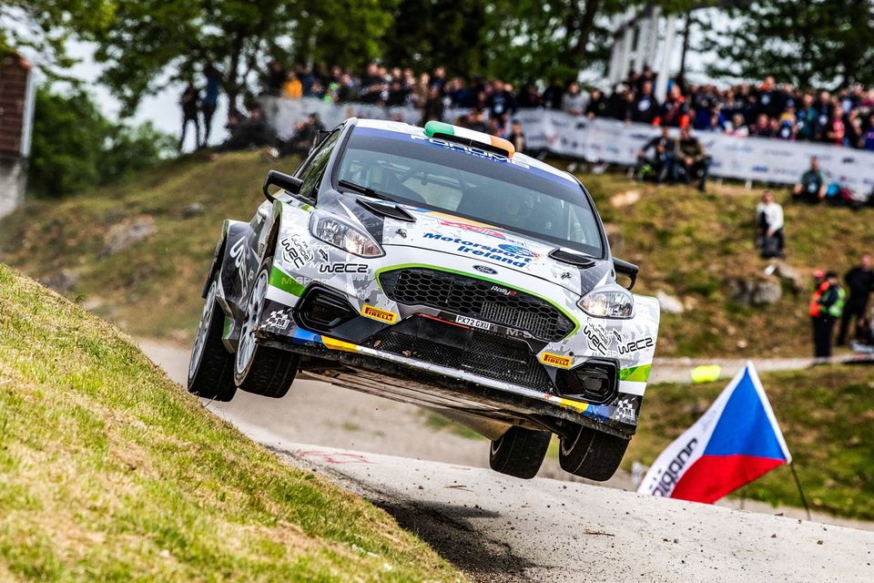 William Creighton in action in the WRC2 event in Zagreb