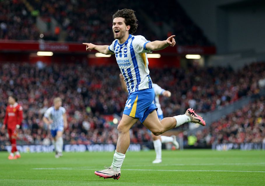 Ferdi Kadioglu had given Brighton a lead at Anfield (Nigel French/PA)