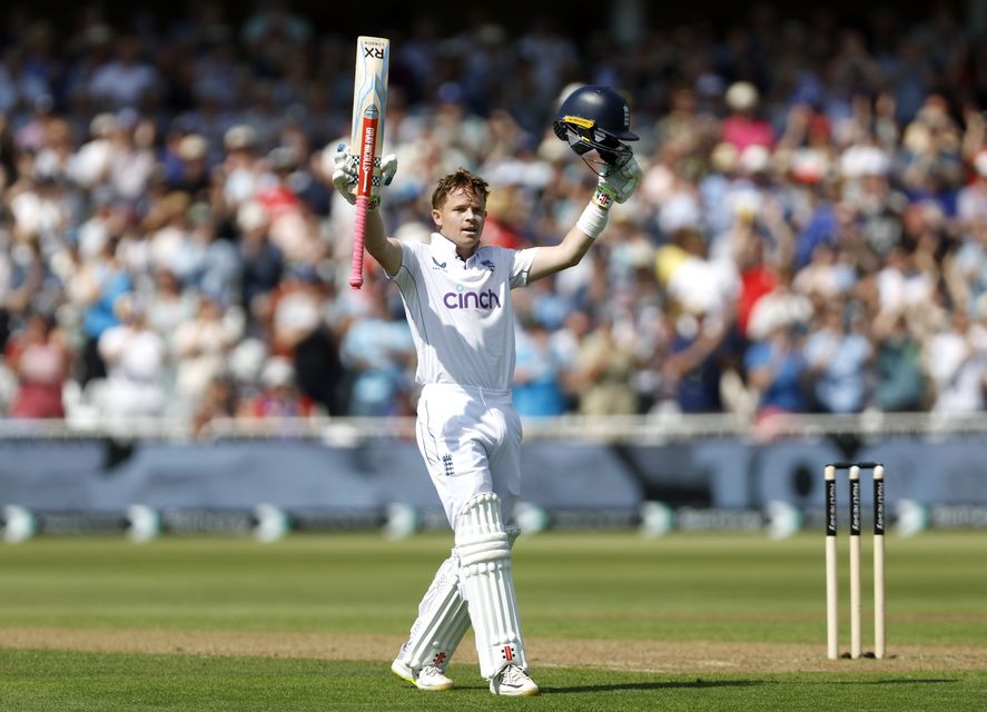 Ollie Pope made the most of being dropped twice to score a hundred for England against the West Indies (Nigel French/PA)